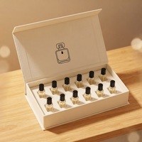 Boîte cadeau personnalisée écologique à fermeture magnétique pour échantillons de parfum et bouteilles d'huiles essentielles 1ml 2ml 5ml 10ml, format voyage, gaufrage