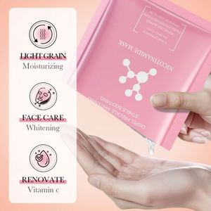 Maschera Viso in Tessuto BIOAQUA alla Vitamina C Antiossidante per Donna, Sbiancante, Illuminante, Idratante, Prodotto <span class=keywords><strong>di</strong></span> Bellezza - Product Image 4