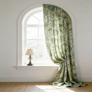 Rideaux Jacquard Floraux Personnalisés en Gros, Rideaux à Texture Lin, Traitements de Fenêtre Courbés, Textile de Maison Botanique Vintage - Product Image 2
