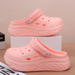 Sabots à plateforme vert clair pour femmes, hauteur de talon 3 cm, chaussures Crocs antidérapantes pour toutes les saisons - Product Image 5