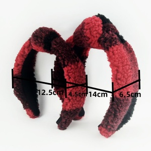 RTS Mama Mimi regalo di natale rosso e nero cristallo Plaid Sherpa cerchietti cerchietto <span class=keywords><strong>fascia</strong></span> invernale da donna <span class=keywords><strong>fascia</strong></span> per capelli - Product Image 2