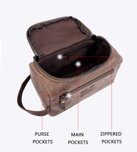 Wholesale Custom Logo <strong>Cosmetic</strong> Men Vintage Canvas Cotton Makeup Travel <strong>Cosmetic</strong> Toiletry Zipper <strong>Bag</strong> Customized - Product Image 6