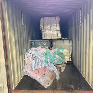 Trapos de algodón ecológicos de bajo contenido de pelusa, reciclados, de punto, de color claro, para limpieza. - Product Image 1