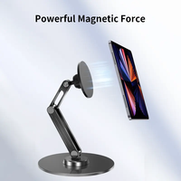 Support pliable en alliage d'aluminium pour iPad Support de tablette rotatif réglable à 360 ° Accessoire magnétique portable pour la maison