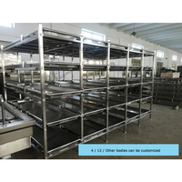 Étagère de stockage mortuaire robuste en acier inoxydable 304 - 4 niveaux pour morgue hospitalière