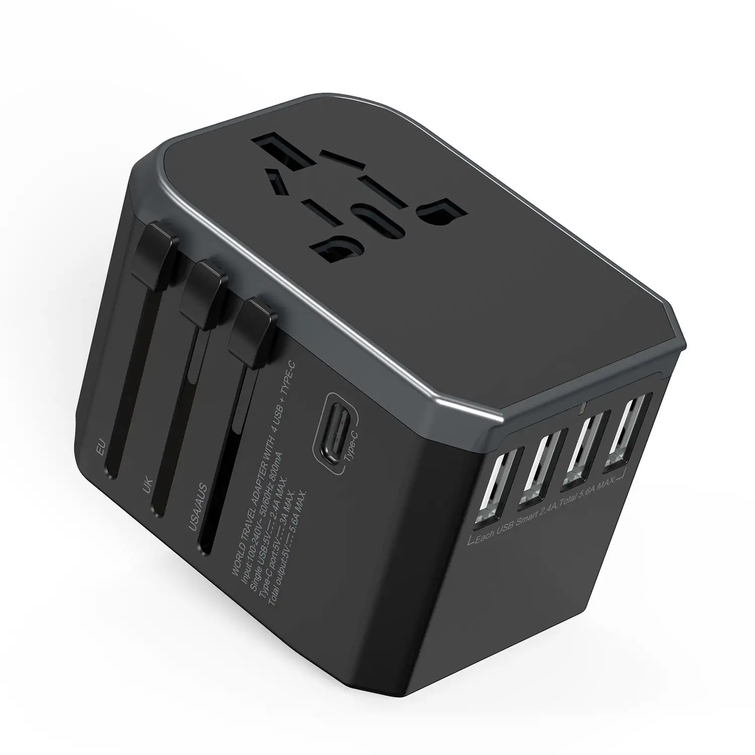 Hot Selling 4 Outlets Type-C Fast Charger Universal Multiple Plug Usb Travel Plug Adapter