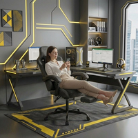 Chaise de jeu robuste avec support de 150 kg, coussin à ressorts ensachés, dossier haut massant et repose-pieds