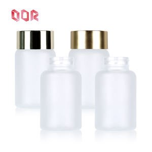 Envase de Vidrio Transparente Esmerilado de Boca Ancha de 120 ml para Cápsulas, Botellas para Pastillas y Medicamentos con Tapa Dorada, Botella de Vidrio para Suplementos - Product Image 5