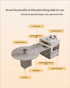 Retractable <b>Foldable</b> Light Luxury Slate Dining <b>Table</b> Smart Home-Use High-End Integrated Multifunctional for Square Be35 Expandab - Product Image 6