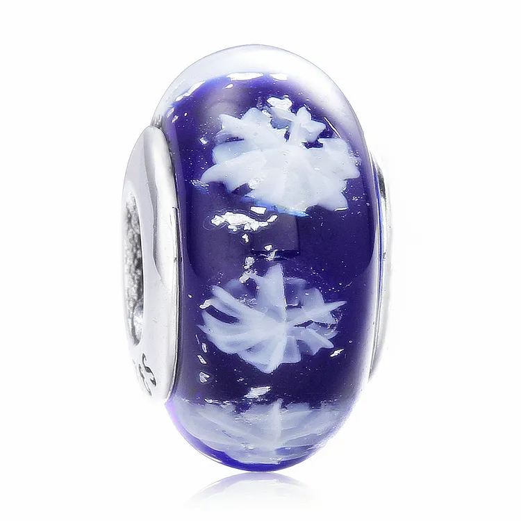 Hot selling brilliant 925 sterling silver loose dark blue charm bead