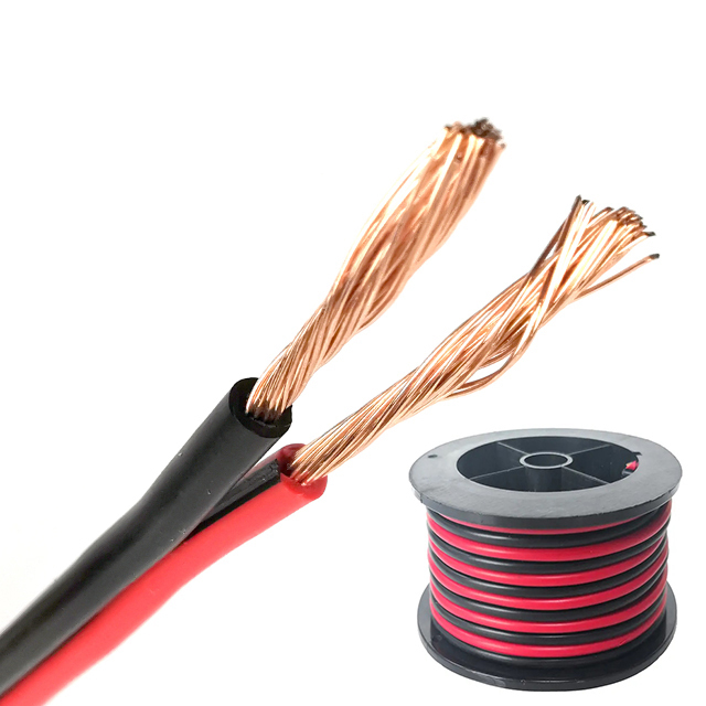 MICROLINK Gauge 10 12 14 16 18 AWG CAT 3 Red Black Stereo Audio Speaker Wire Flex Ribbon 2 Core Parallel Flat Cable CE