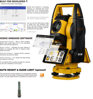 Hochpräzise R1000m Zweiachsen-Totalstation mit zwei 5000mAh Akkus – Vermessungsinstrument Total South A1
