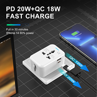 Adaptateur de voyage US UK AUS EU prise de courant alternatif universelle avec 1 Usb 1 Type c Ports Socket Extension Multi Plug chargeur adaptateur secteur