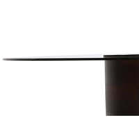Table basse avec plateau en verre et bois de manguier 80x80x40cm Marron foncé