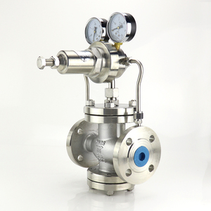 Regulator Gas Manual YK43X-16P Baja Anti Karat dengan Flens, <span class=keywords><strong>Pilot</strong></span> Piston Diafragma untuk Nitrogen/Udara Alami/Gas untuk Pengurangan Tekanan - Product Image 4