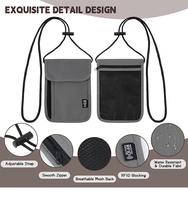 Dompet Leher Perjalanan Bahan Nilon Haoran, Anti RFID, Tempat Paspor, Logo Custom, Tempat Kartu Identitas