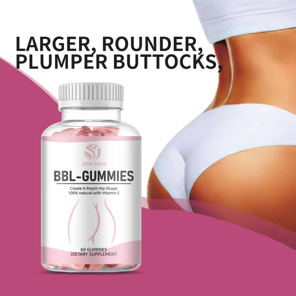 ฮาลาลน้ําตาลฟรี Gummies อาหารเสริมก้นสะโพก booster Gummy ก้นเพิ่มยก BBL Gummies สําหรับผู้หญิง