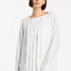 Vêtements pour femmes <span class=keywords><strong>robe</strong></span> en coton et lin <span class=keywords><strong>2023</strong></span> printemps été nouveau à manches longues col rond solide ample grande taille Maxi robes décontractées - Product Image 4