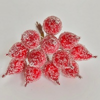 Geflockte Kunstmatige Peren Bessen Sneeuweffect Kerst Pasen Thanksgiving Milieuvriendelijke Dorpscène Decoratie Groothandel