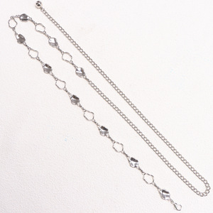 สร้อยคาดเอวสไตล์มินิมอลแบบยุโรปอเมริกัน  วัสดุโลหะผสมสังกะสีสีเงิน  รูปทรงเรขาคณิต  สำหรับงานปาร์ตี้  แฟชั่นเครื่องประดับร่างกาย - Product Image 4