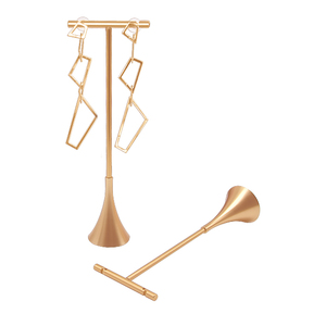 Chen lu vàng kim loại t-rod treo bông tai hiển thị đứng cửa hàng đồ trang sức bán buôn giá khung Thời Trang Tai container - Product Image 1