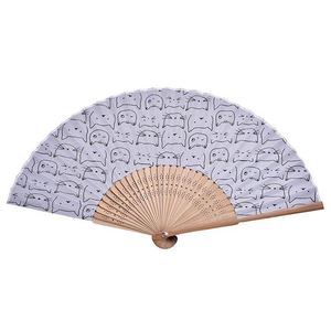Éventails pliants en bambou personnalisés avec logo imprimé, éventails en bois blancs pour mariage - Product Image 4