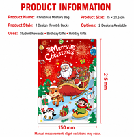 Grand sac cadeau de Noël, papeterie festive, elfe, pingouin, bonbons, canne en sucre, surprise, kit de récompense pour enfants, boîte de fêtes, joyeux Noël