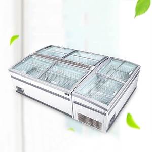 Affichage <span class=keywords><strong>gris</strong></span> noir d'<span class=keywords><strong>armoire</strong></span> d'île pour l'équipement de réfrigération de congélateur à température unique de supermarché - Product Image 5