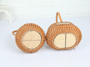 ตะกร้าดอกไม้สานมือขายส่ง ของใช้ในบ้าน ของตกแต่งสวนหวายธรรมชาติสดใส - Product Image 3