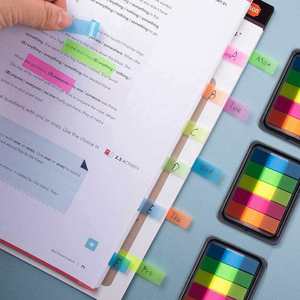 3 paquets de bandes d'indexation néon multicolores, étui de rangement, onglets de page auto-adhésifs amovibles, blocs-notes inscriptibles, étiquettes de lecture pour le bureau - Product Image 5