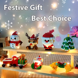 Hot-Selling Cross-Border Building Block Sets Small Assembled Snowman Elk for Christmas Children's Educational Toys Wholesale - Product Image 4