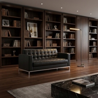 Canapé-lit modulaire moderne de luxe personnalisable 1 à 3 places avec revêtement en cuir pour espaces commerciaux et bureaux à domicile