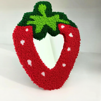 Miroir de table rectangulaire portable en tissu velours, mignon, tricoté, brodé, personnalisable avec logo et couleur, pour présentation