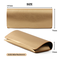 Étui de luxe en similicuir souple pour lunettes, pochette métallique dorée et argentée, étui souple en similicuir PU, étui à lunettes de soleil finement cousu
