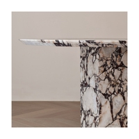 SHIHUI Design nordique personnalisé Dia 130cm Table ronde Calacatta Viola Table à manger en marbre