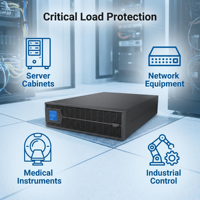 YTR1102L-J 2KVA Catu Daya Tak Terputus 1.8KW 2U Rak Mount Online UPS Cadangan Daya Darurat untuk Server Jaringan