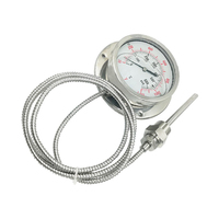 Stainless Steel Liquid Filled Food Temperature Gauge Pressure Thermometer With Capillary Tube Industrial Display