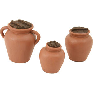 ZICOM Alemania, Accesorios para Belén, Juego de 3 Piezas de Objetos Decorativos con Forma de Ánfora, Altura 4.6 cm, ASIN B07P6HJY6S - Product Image 1