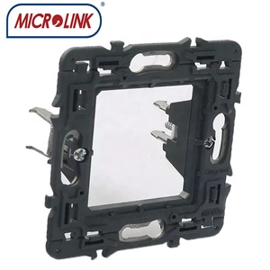 Cadre de support métallique de type français 80*80MM, plaque frontale <span class=keywords><strong>RJ45</strong></span> pour <span class=keywords><strong>Legrand</strong></span>, prise <span class=keywords><strong>modulaire</strong></span> <span class=keywords><strong>RJ45</strong></span> 45*45MM/45*22.5MM, 1/2 ports - Product Image 2