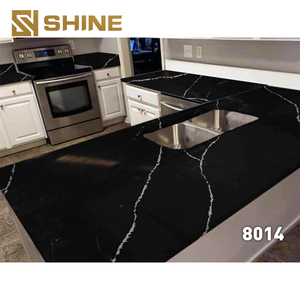 Tùy chỉnh nhân tạo thạch anh đen tấm đá trong nhà đánh bóng bàn hiện đại cho nhà bếp phòng tắm ăn tabletops - Product Image 3