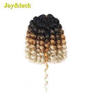 Vente en gros de cheveux crochet bouclés de 8 pouces pour femmes noires cheveux crochet bouclés de couleur ombrée cheveux crochet rebond jamaïcain - Product Image 4