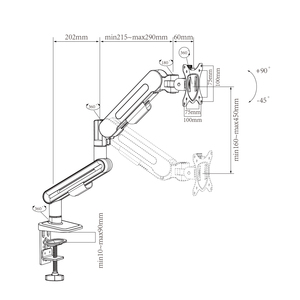 Charmount VESA Monitor-cánh tay-kim loại có thể điều chỉnh giữ đứng màn hình duy nhất gắn cánh tay cho màn hình - Product Image 2