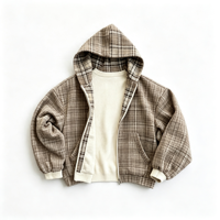 Sweat-shirt réversible à capuche zippé avec doublure, veste streetwear oversize en jersey de coton pour l'automne