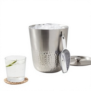 Elegant Hammered <b>Ice</b> <b>Bucket</b> With Scoop <b>Table</b> Countertop Display Champagne Beer Cooling <b>Ice</b> <b>Bucket</b> Customizable Designs & Durable - Product Image 1