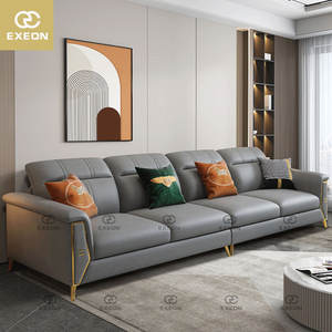 Nuevo sofá de esquina de cuero de lujo en forma de L, conjunto de muebles de sala de estar, sofá de esquina de cuero, sofá de sala de estar - Product Image 5