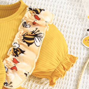 ชุดเซ็ตสองชิ้นลำลองสำหรับเด็กผู้หญิงตัวเล็ก ชุดเดรสตาข่ายน่ารักประดับโบว์ พร้อมผ้าโพกศีรษะสำหรับเด็ก - Product Image 3