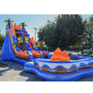Toboggan aquatique gonflable tropical haut <span class=keywords><strong>de</strong></span> gamme avec piscine en forme <span class=keywords><strong>de</strong></span> palmier marbré, certifié/sûr - Product Image 3