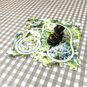 Vente chaude Enfants Bloc De Construction Aventure 5PCS Électrique En Plastique Fente Piste Batterie Train Railcar Ensemble DIY Puzzle Rail Voiture Jouet - Product Image 2