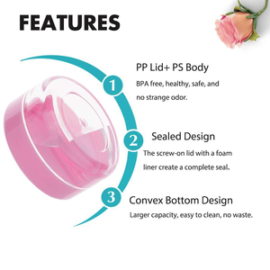 Pot cosmétique transparent en plastique cylindrique avec couvercle à vis pour pigments et crèmes de maquillage 2g 3g 5g 10g 15g 20g - Product Image 4
