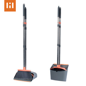 Juego de Escoba y Recogedor HOLAMOPA de Alta Resistencia con Longitud Ajustable, Mango de Acero Inoxidable de 3 Secciones con Dientes para Cocina - Product Image 1